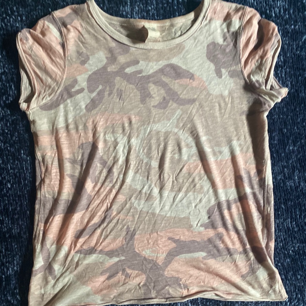 Free people camo tee shirt